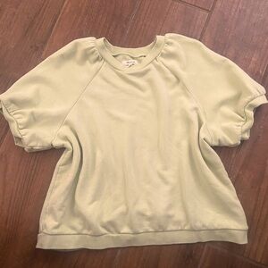 Madewell x large Puff-Sleeve Sweatshirt Tee lime green